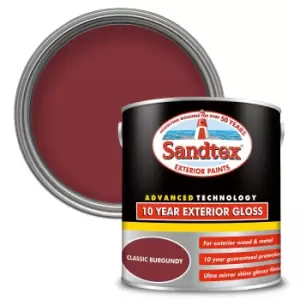 image of Sandtex Exterior 10 Year Gloss Paint Classic Burgundy - 2.5L