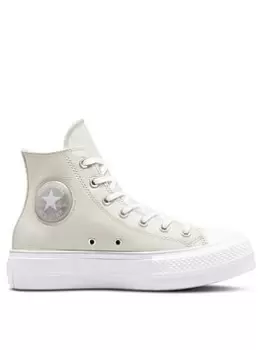 Converse Chuck Taylor All Star Lift Millennium Glam - Off White, Size 7, Women