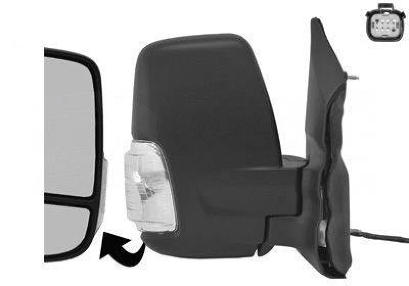 Image of VAN WEZEL 1991802 Wing mirror * HAGUS * Right, black, Short mirror arm Outside Mirror (50)