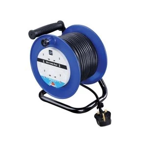 image of Masterplug Heavy-Duty Cable Reel 240V 13A 4-Socket Thermal Cut-Out 30m