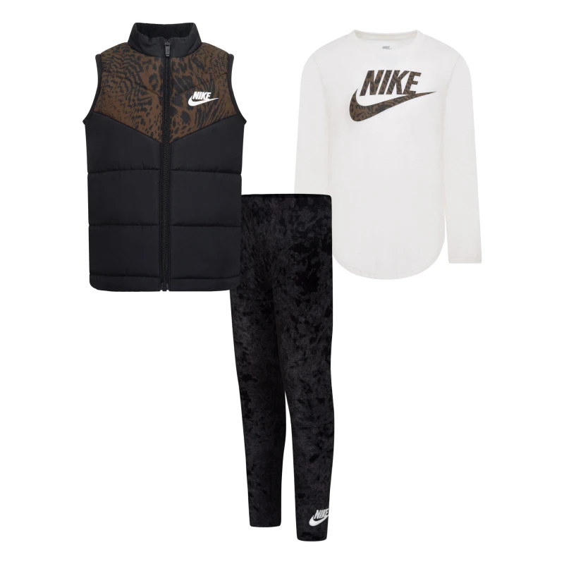 Image of Nike 3 PC Vest Set Black female 2-3 Yrs