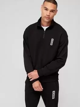 Image of HUGO Dutzagata Relaxed Fit Sweatshirt, Black, Size XL, Men