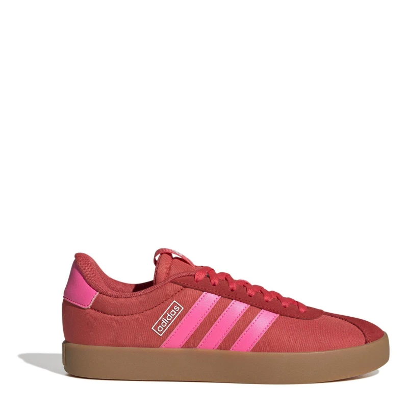Image of adidas VL Court 3.0 Shoes Womens Red/Pnk/Whte female 5 (38)