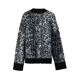 image of AllSaints AllSaints Leopard Star OTH Jumper Womens - Grey