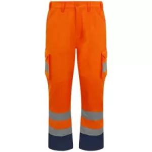 Image of PRO RTX High Visibility Mens Cargo Trousers (4XL L) (Orange) - Orange