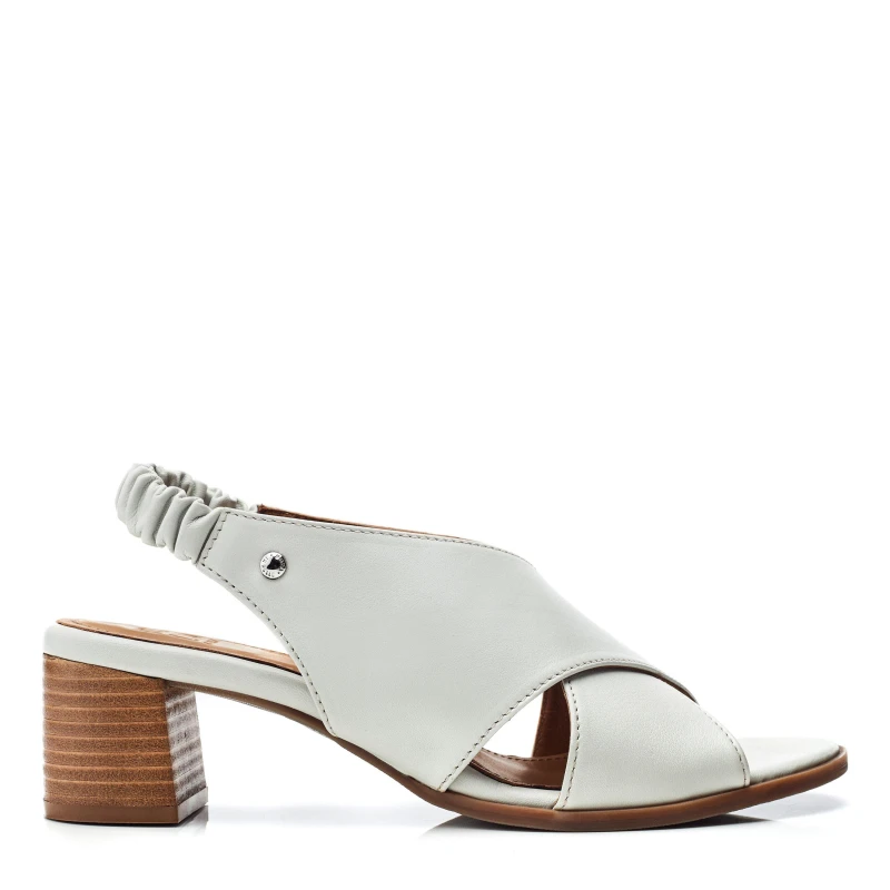 Image of Moda in Pelle Womens Block Heel Court Shoes Off White female 7 (40)