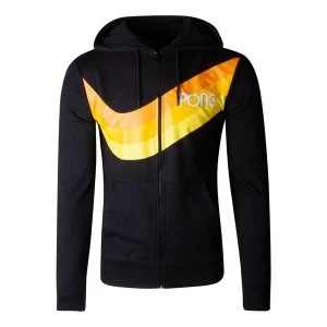 image of Atari - Pong Wave Stripe Mens Large Hoodie - Black