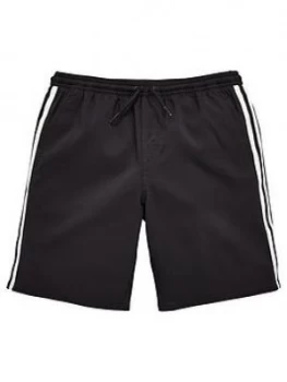 image of adidas Boys 3 Stripe Swim Short - Black, Size 5-6 Years