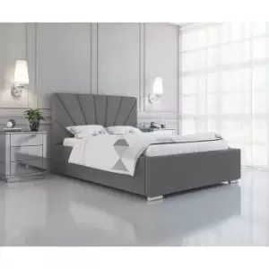 image of Khuduro Bed Super King Plush Velvet Grey