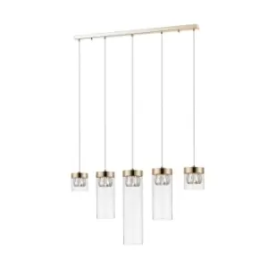 Gem Bar Pendant Ceiling Light, Gold, 5x G9