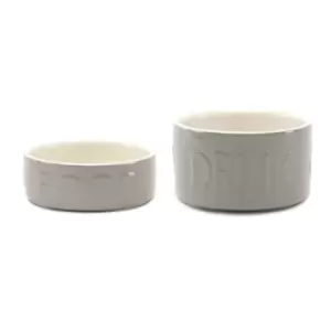 image of Scruffs Classic 2pc Bowl Set Grey - 15cm