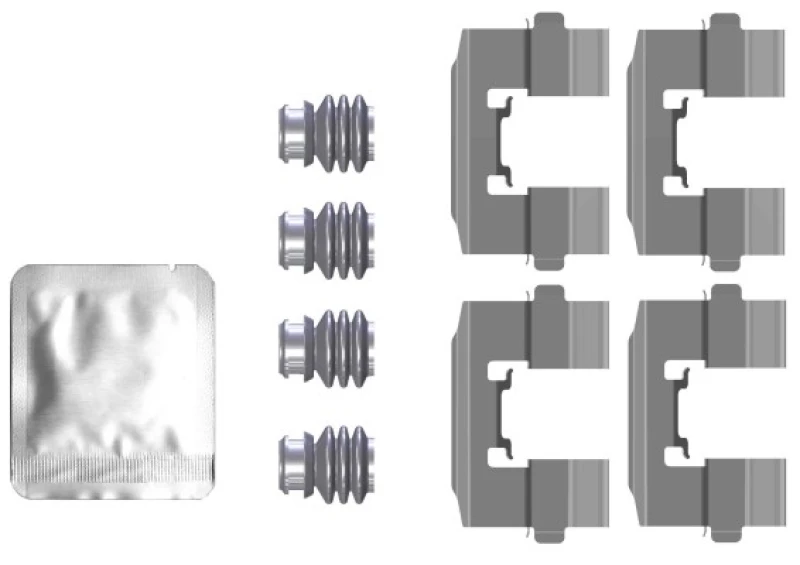 Image of HELLA Brake pad fitting kit HELLA 8DZ 355 205-761