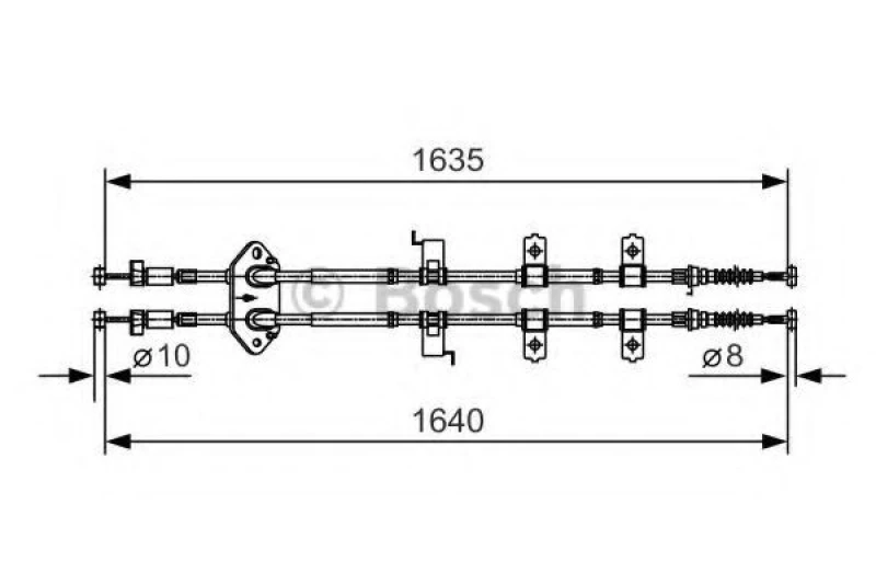 Image of Handbrake cable Bosch 1 987 482 054