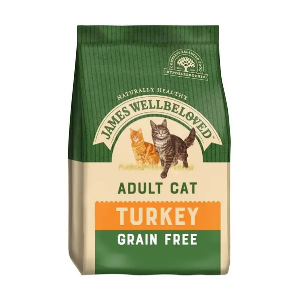 image of James Wellbeloved No Cereals Turkey and Veg Adult Cat Food 1.5kg