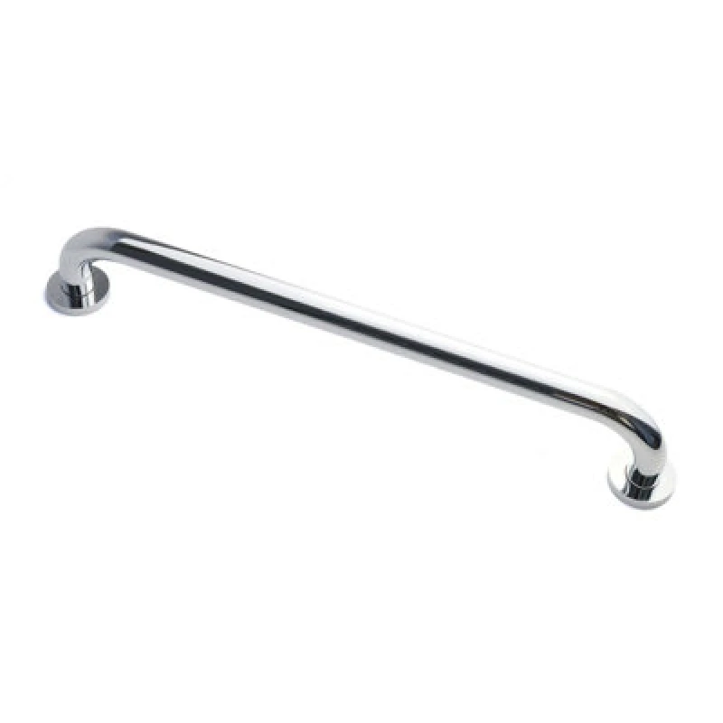 Image of Wall Mounted Chrome Straight Grab Bar Brass - 400mm