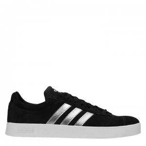 image of adidas adidas VL Court Suede Ladies Trainers - Blk/Silver/Wht