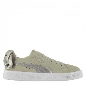 image of Puma Suede Bow Childrens Trainers - Gray Violet-Gra