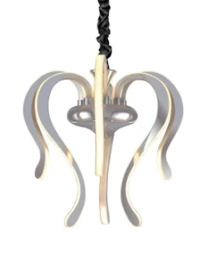 Image of Versailles Ceiling Pendant LED Light 57W, 2733lm, 3000K Polished Chrome, White Acrylic