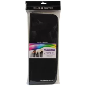 image of Daler Rowney 10 Long Handle Acrylic and Oil Brushes in Zip Case