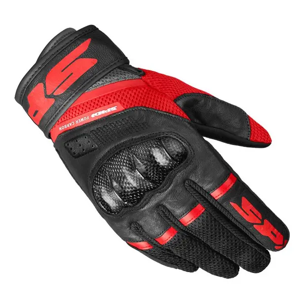 Image of Spidi Power Carbon Gloves Red Size M