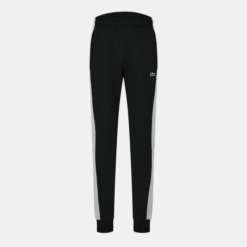 Image of Lacoste Mens Fleece Tapered Joggers Black/Silver male XS
