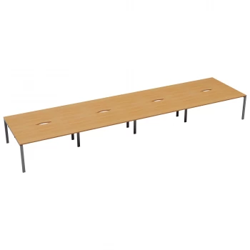 Image of CB 8 Person Bench 1400 x 800 - Beech Top and Silver Legs