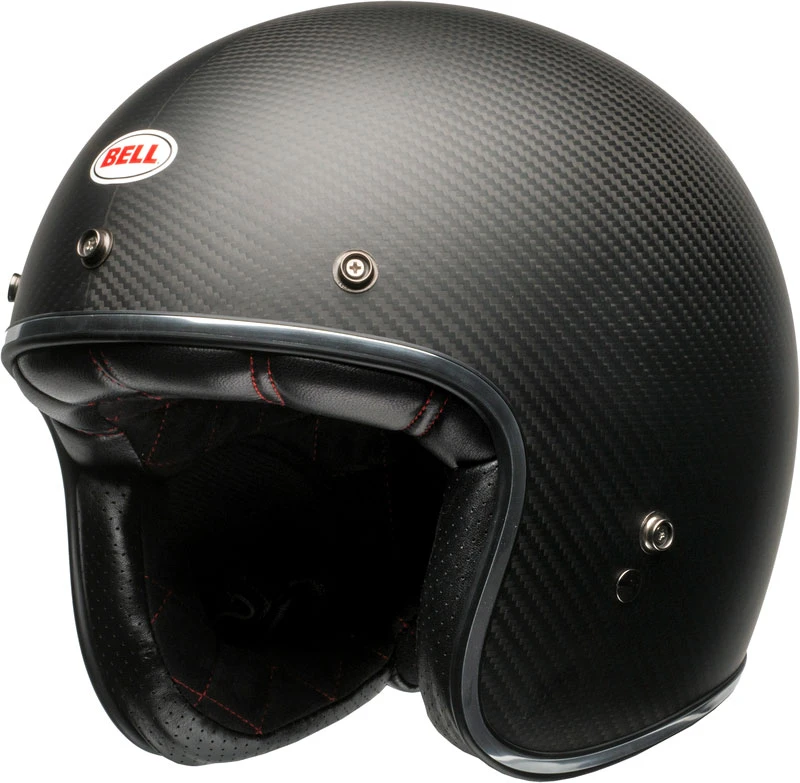 Image of Bell Custom 500 Carbon Solid Matte Black Jet Helmet Size 2XL