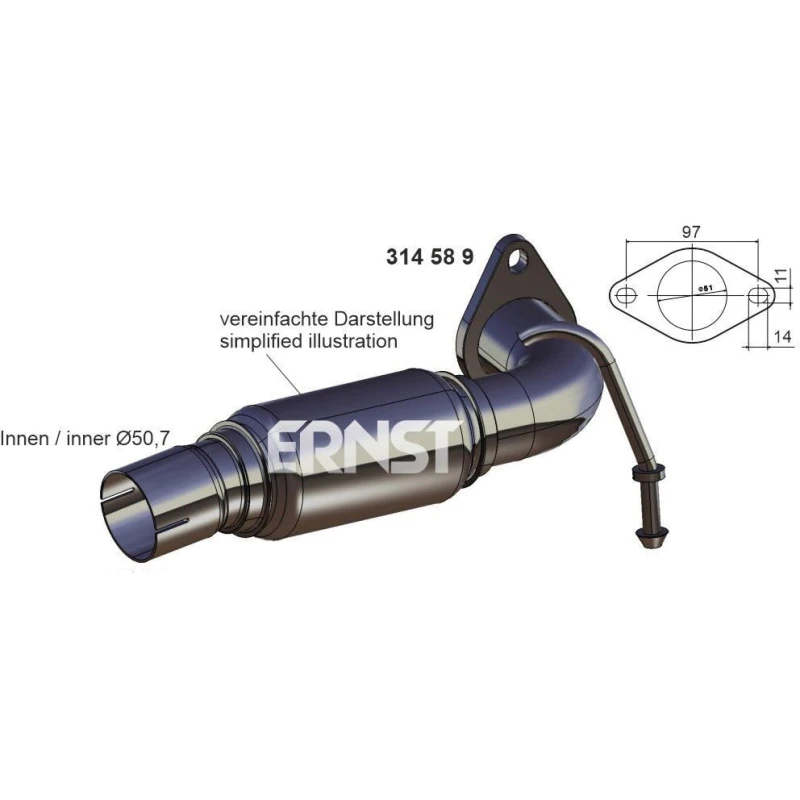 Image of ERNST 314589 Exhaust Pipe Front Exhaust Pipe (17)