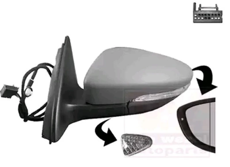 Image of VAN WEZEL 5772817 Wing mirror * HAGUS * Left, Heatable, primed Outside Mirror (50)