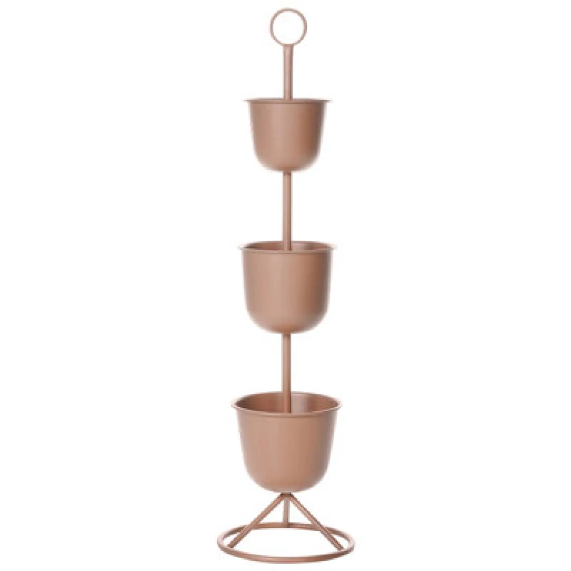 Image of Beliani Plant Stand Renge Metal 28cm Brown