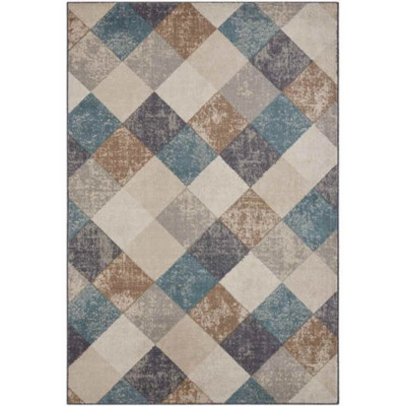 Image of The Rugs Terrain Designer Shortpile Rug Bakke Geometric Design Durable In Beige