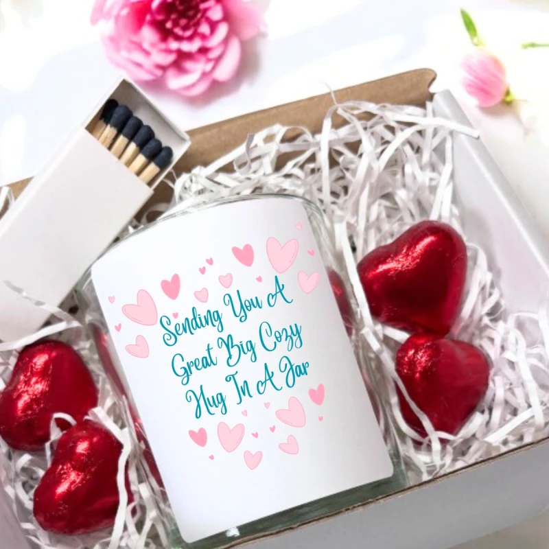 Image of Aye Do Gifts Sending You A Great Big Cozy Hug In A Jar Candle Gift Set Best Friend Gift Scented Candle Gift Box Message Candle Bereavment Gi