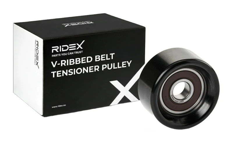 Image of RIDEX 310T0081 Tensioner Pulley without holder Metal Tensioner Pulley,v-ribbed belt (310)