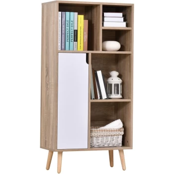 image of 121x60 Freestanding Storage Cabinet 4 Legs 5 Compartments Furniture White - Homcom