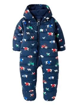 Image of Joules Baby Boys Snuggle Animal Pramsuit - Navy, Size 18-24 Months