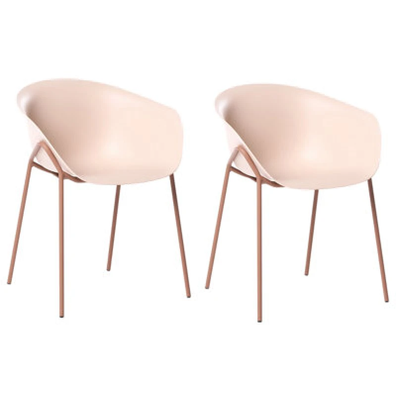 Image of Beliani Set Of 2 Garden Chairs Meteora Synthetic Material Beige