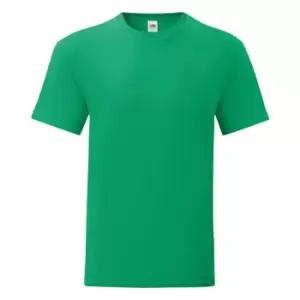 Image of Fruit Of The Loom Mens Iconic T-Shirt (Pack Of 5) (XXL) (Kelly Green)
