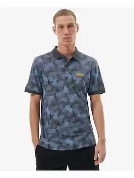 Image of Barbour International Jasper Printed Polo Shirt - Dark Grey, Size L, Men