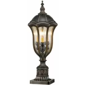 Image of Loops - Outdoor IP44 3 Bulb Wall Ground Pedestal Walnut LED E14 60W