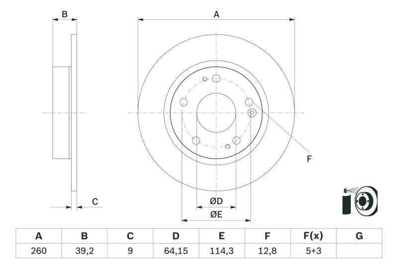 Image of Brake disc Bosch 0 986 479 G17