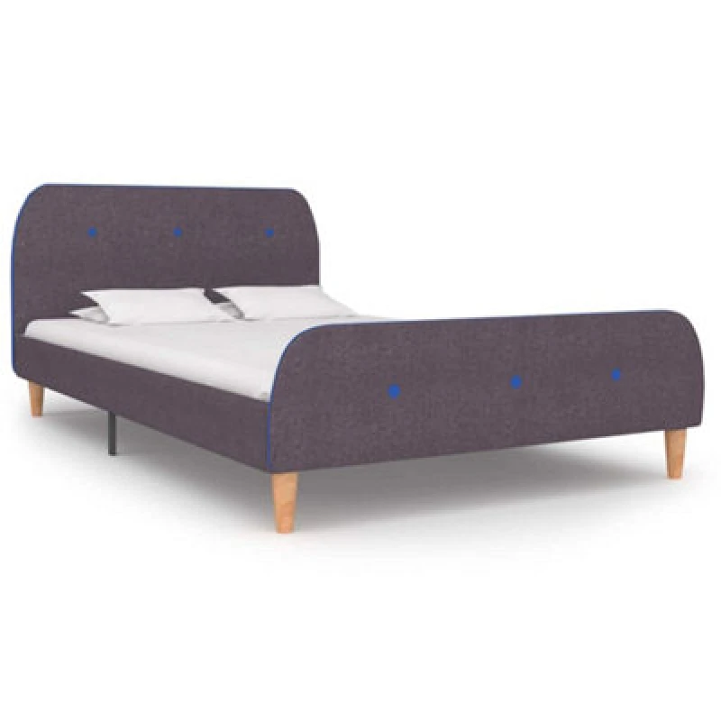 Image of vidaXL Bed Frame Taupe Fabric 120x200cm Upholstered Double Bedroom Furniture