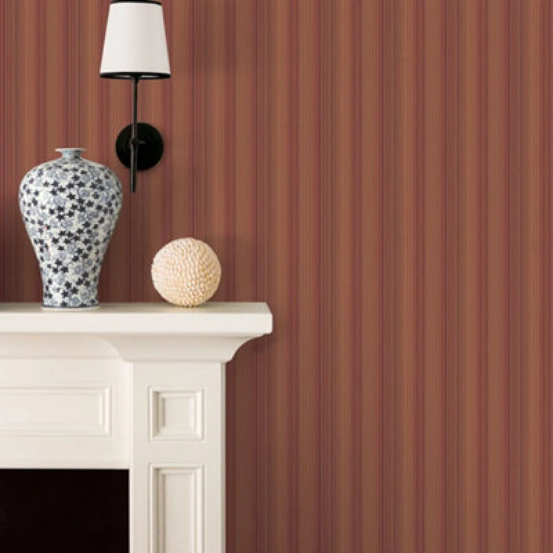 Image of Galerie Nordic Elements Orange Metallic Thin Stripe Texture Wallpaper Roll