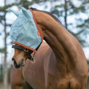 Image of Amigo Fly Mask with Ears - Aqua/Orange