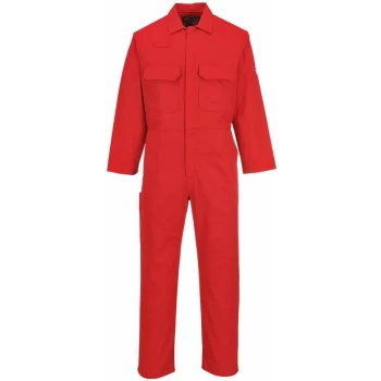 image of Portwest - BIZ1 Red Sz 3XL T Bizweld Flame Retardant Welder Overall Coverall Safety Boiler Suit