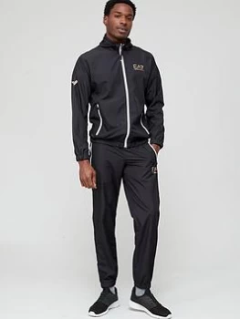 Image of EA7 Emporio Armani Ventus Hooded Tracksuit - Black/Gold Size XL Men