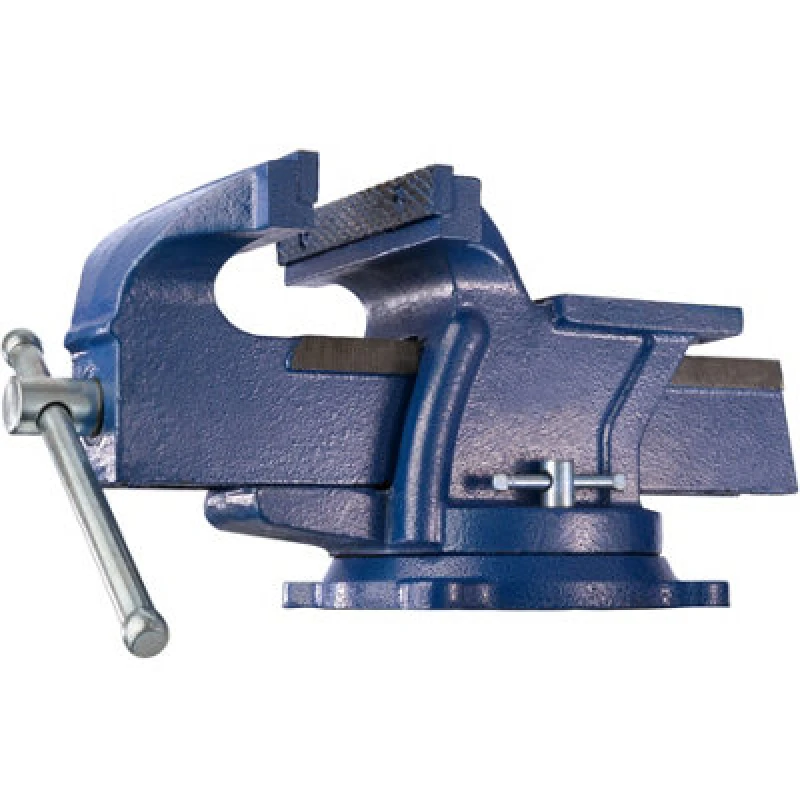 Image of Tectake Bench Vice - Cast Iron, With Anvil, Rotatable, 2 Locking Screws 165mm - Blue