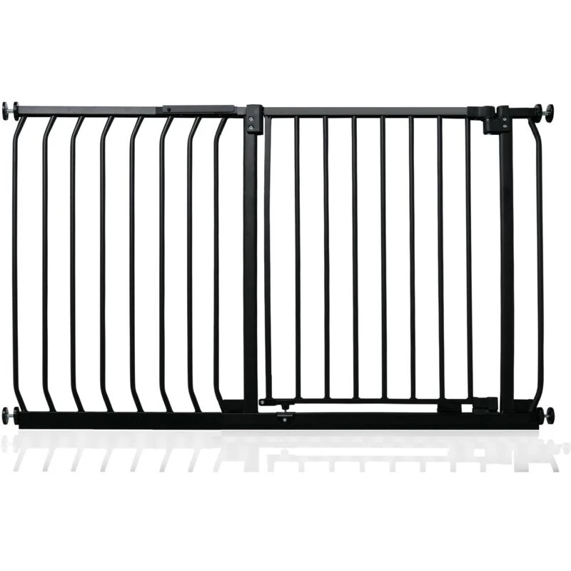 Image of Safetots Elite Pressure Safety Gate, 107Cm - 116Cm, Matt Black, Pressure Fit Stair Gate