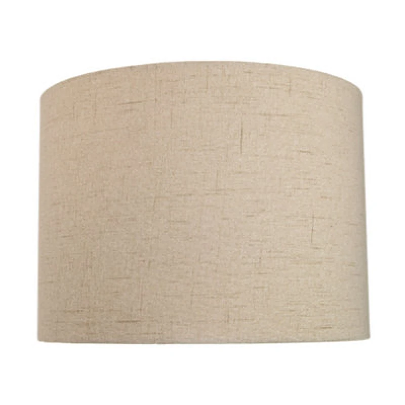 Image of Happy Homewares Contemporary And Sleek Taupe Textured 10 Linen Fabric Drum Lamp Shade 60W Max