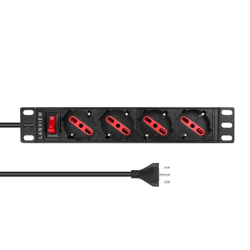 Image of Lanview LVR-2MIT-SW-IT4 power distribution unit (PDU) 1U Black