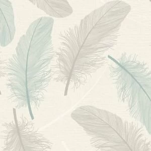 K2 Cream & teal Maisey Textured Wallpaper